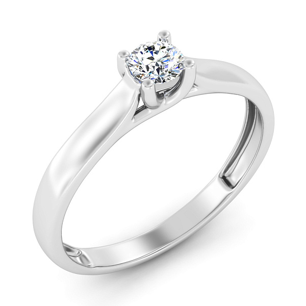 Каблучка на заручини з білого золота з діамантом (арт. К011095030б) – зображення 1