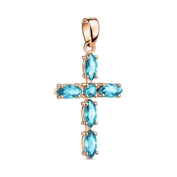 Золотой крестик с топазом (арт. 440918Птг) – изображение 1