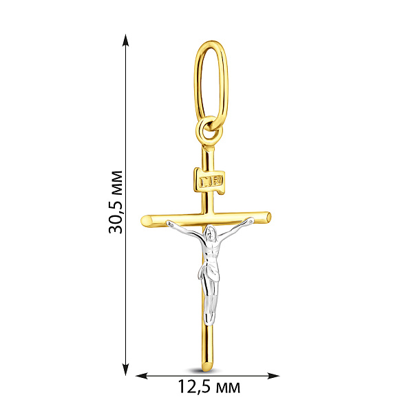 Крестик с распятием из желтого золота (арт. 501351ж) – изображение 2