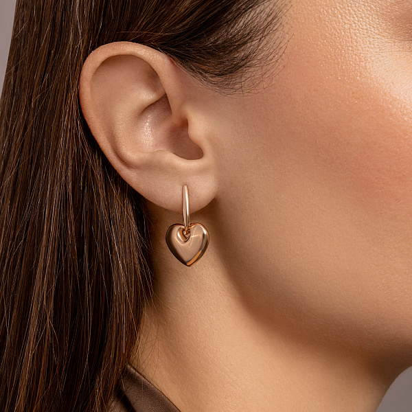 Золотые серьги Сердечки (арт. 1101223) – изображение 2