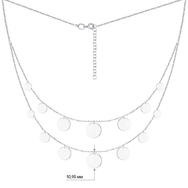 Серебряное многослойное колье «Монеты» (арт. 7507/1122) – изображение 3