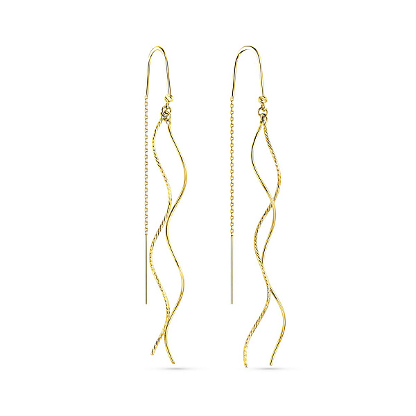 Сережки-протяжки з жовтого золота (арт. 110967жа) – зображення 1