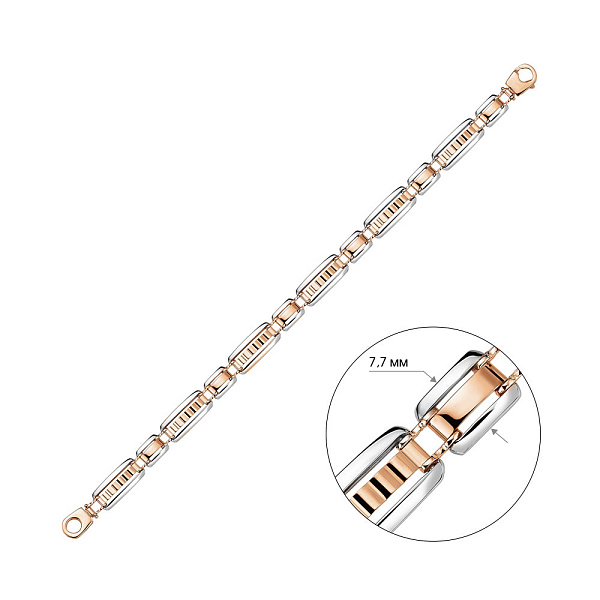 Мужской браслет из красного и белого золота (арт. 325538кб) – изображение 2