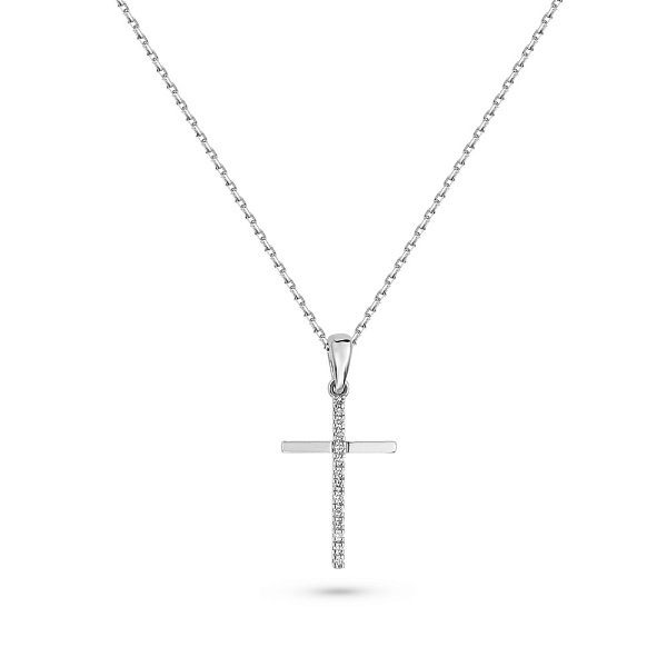 Золоте кольє з хрестиком з діамантами (арт. Ц011279005б) – зображення 1