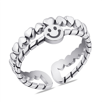 Фото Подвійна каблучка зі срібла без каміння (арт. 7901/5892)