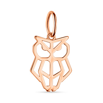 Фото Золотой подвес Сова без камней (арт. 424502)