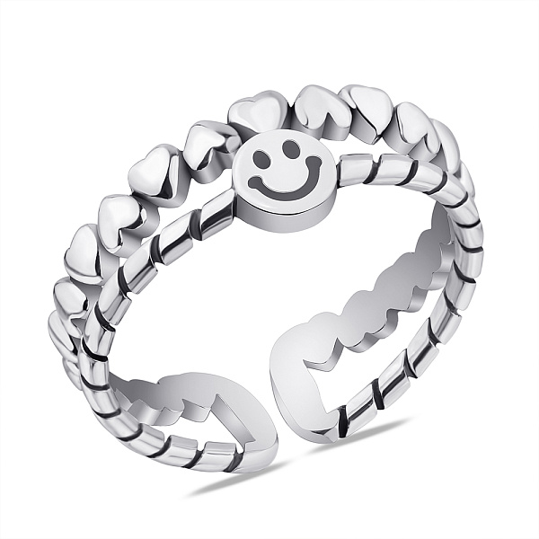 Подвійна каблучка зі срібла без каміння (арт. 7901/5892) – зображення 1