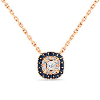 Фото Золотое колье с сапфирами и бриллиантами (арт. Ц011734с)