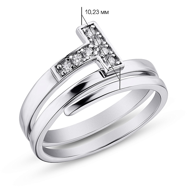 Серебряное кольцо с фианитами (арт. 7501/3993) – изображение 2