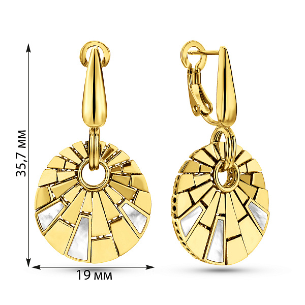 Золотые серьги Francelli с перламутром (арт. 1091785жп) – изображение 6