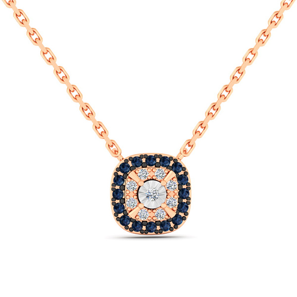 Золотое колье с сапфирами и бриллиантами (арт. Ц011734с) – изображение 1