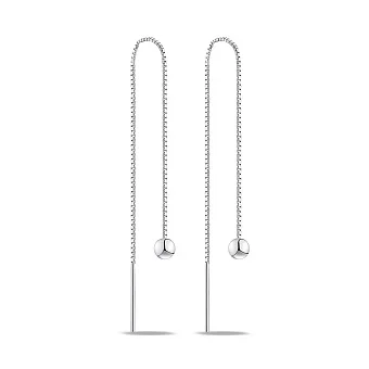 Довгі срібні сережки-протяжки Куля (арт. 7502/4980)