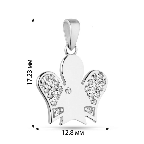 Золотой подвес «Ангел» с фианитами (арт. 423927б) – изображение 2