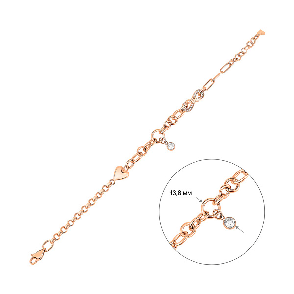 Золотой браслет с подвеской (арт. 2CEP2-10) – изображение 4