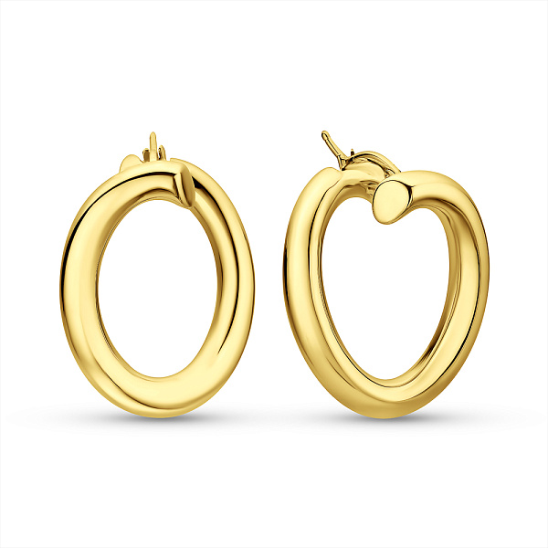 Золотые серьги-кольца Francelli без камней (арт. е1091993/30ж) – изображение 1