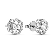 Пусеты из белого золота с бриллиантами (арт. Т011086020б)