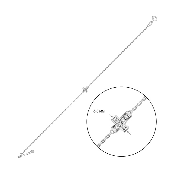 Золотий браслет з діамантами (арт. Б011624005б) – зображення 2