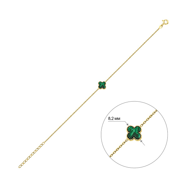 Золотий браслет з малахітом (арт. 326917/8жмлх) – зображення 4