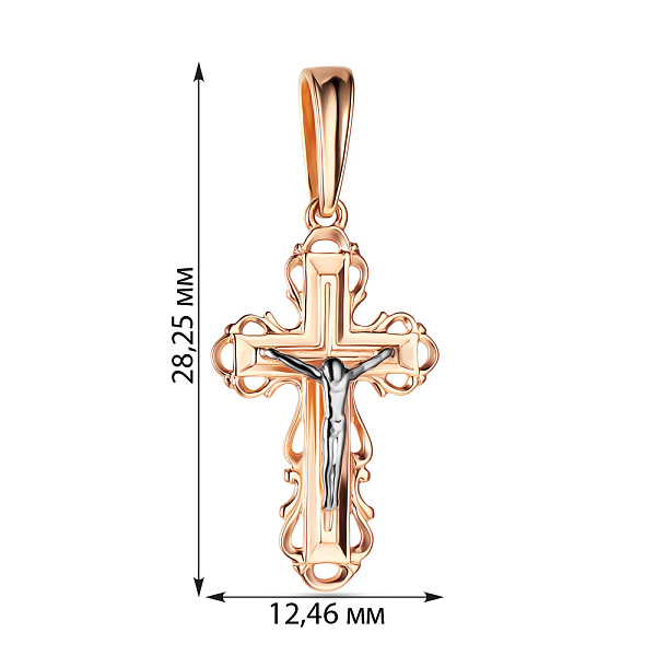 Золотой нательный крестик "Распятие" (арт. 501333) – изображение 3
