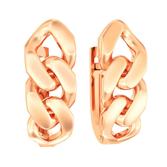Серьги "Цепи" из красного золота  (арт. 111180)