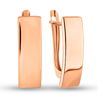 Фото Золоті сережки в червоному кольорі металу (арт. 121800)