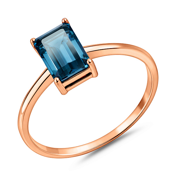 Золотое кольцо с топазом (арт. 141231Пл) – изображение 2