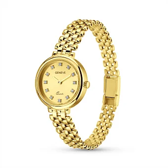 Годинник з жовтого золота з фіанітами (арт. 260286жж)