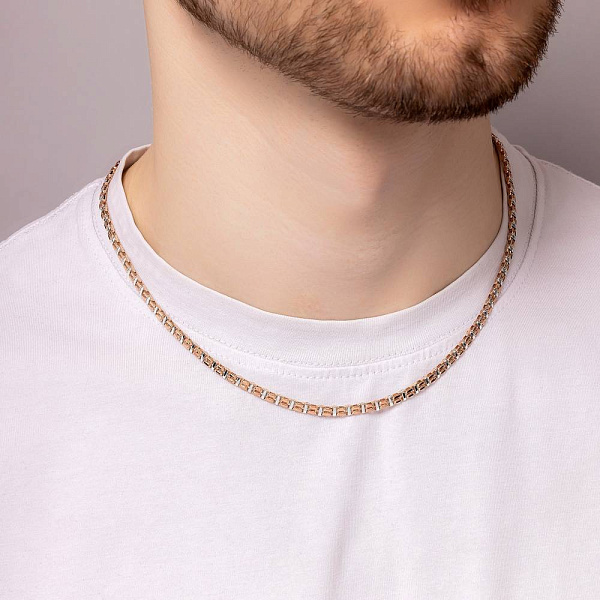 Золотая цепочка с декоративным плетением (арт. 350879кб) – изображение 2