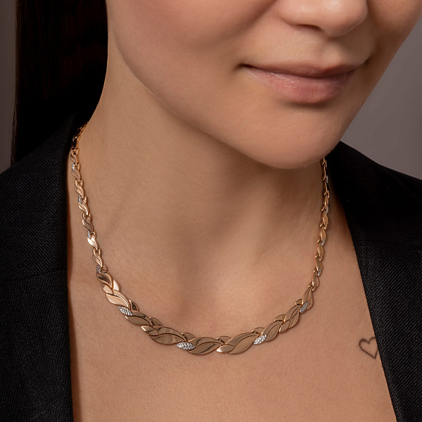 Колье из красного золота с родированием (арт. 370042р) – изображение 3