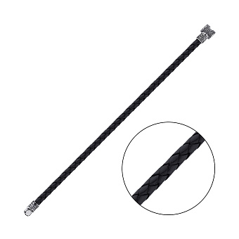 Браслет из кожи с серебряным замком (арт. 7609/А151брю)