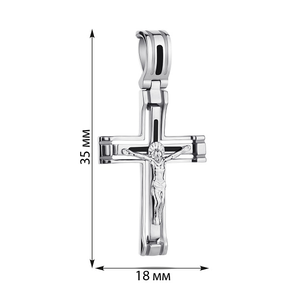 Крестик из серебра с распятием и эмалью (арт. 7504/2-1176.0.2) – изображение 2