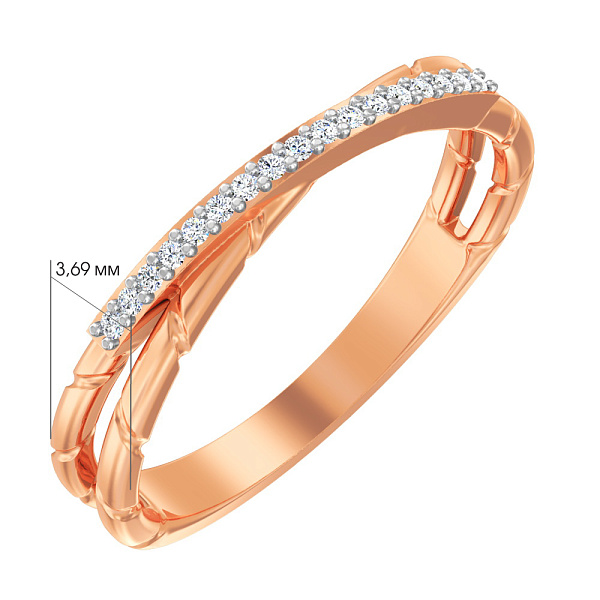 Золота каблучка з фіанітами Синергія (арт. 141043) – зображення 2