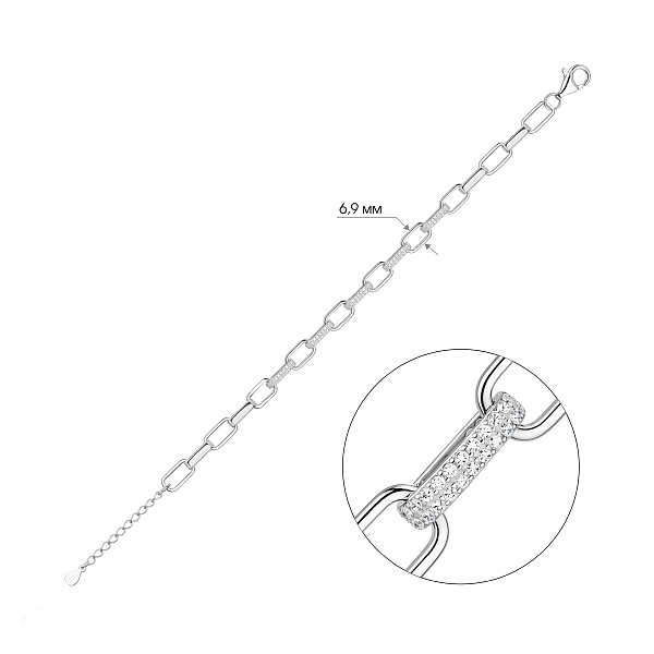 Браслет из серебра с фианитами (арт. 7509/5521) – изображение 2