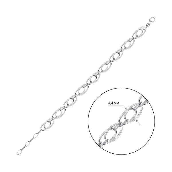Серебряный браслет без камней (арт. 7509/4418) – изображение 2