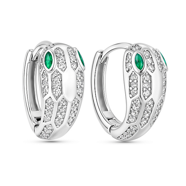 Серебряные серьги Змея с альпинитами (арт. 7502/10388аз) – изображение 1