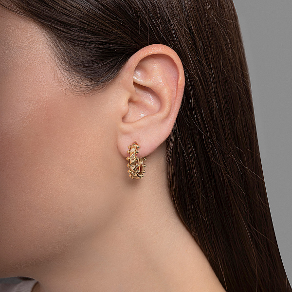 Серьги-кольца из желтого золота (арт. 1091351/15ж) – изображение 3