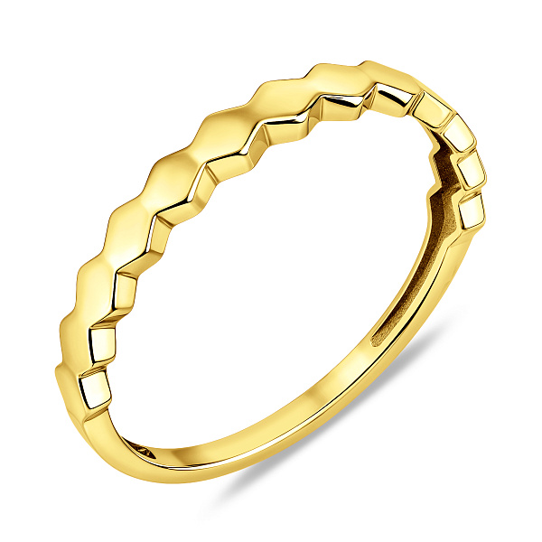 Золотое кольцо в желтом цвете металла без вставок (арт. 141130ж) – изображение 1