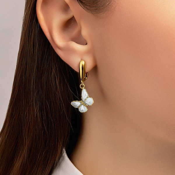 Золоті сережки Francelli Метелики (арт. 109736жкмг) – зображення 2