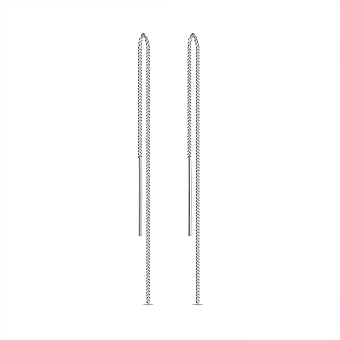 Серебряные серьги-протяжки без камней (арт. 7502/С2/260)