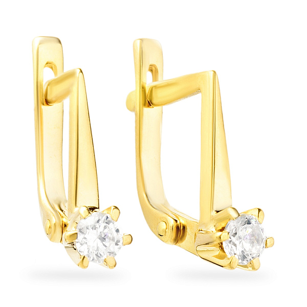 Серьги из желтого золота с фианитами  (арт. Т110104ж) – изображение 1