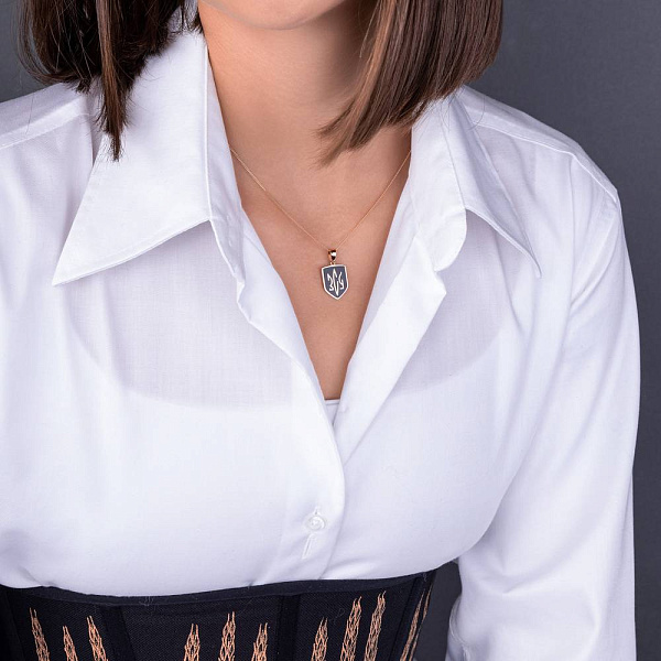 Подвес из красного золота ВСУ Трезубец с эмалью (арт. 440907ч) – изображение 4