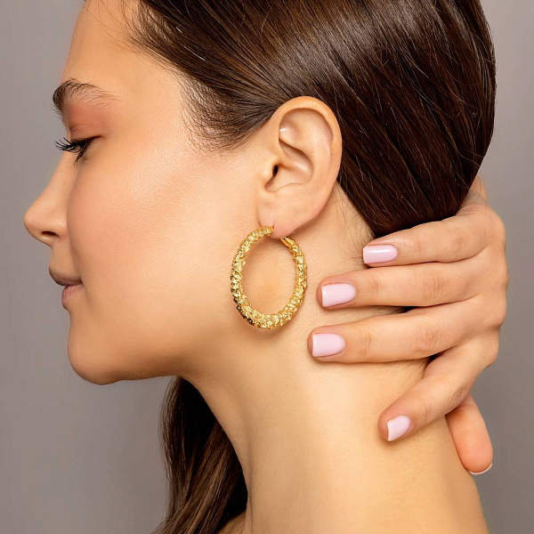 Золотые серьги кольца Francelli (арт. е1091770/40жм) – изображение 2