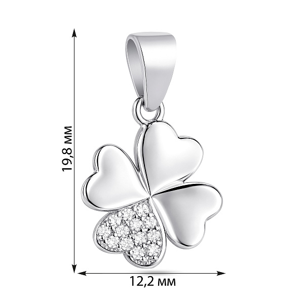 Серебряный кулон Клевер с фианитами (арт. 7503/4847) – изображение 2