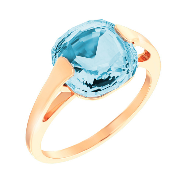 Золотое кольцо с кварцем (арт. 140480ПсГ) – изображение 1