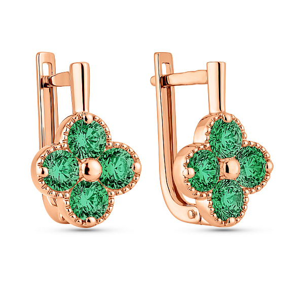 Золоті сережки з кварцом (арт. 111246Пз) – зображення 1