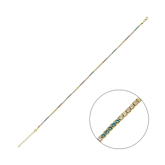 Серебряный теннисный браслет с желтым родированием (арт. 7509/3490/1жацв)