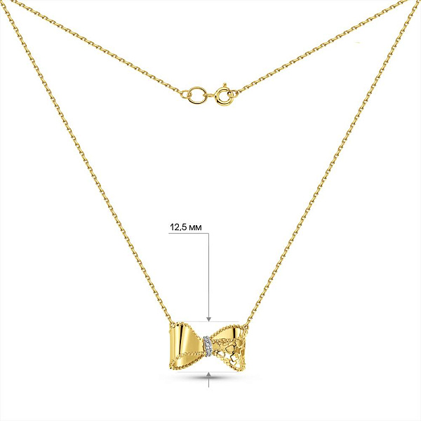 Золоте кольє Francelli Бантик з діамантами (арт. Ц361352005ж) – зображення 5