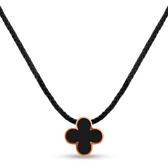 Ювелирный шнурок с золотым замком и подвеской с эмалью (арт. 360241еч)