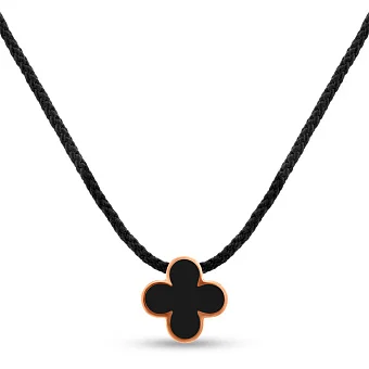 Ювелірний шнурок з золотим замком і підвіскою з емаллю (арт. 360241еч)