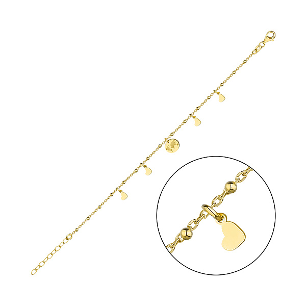 Серебряный браслет "Планета Земля" с желтым родированием (арт. 7509/3628ж) – изображение 1